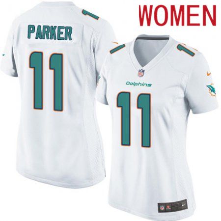 Women Miami Dolphins #11 DeVante Parker Nike White Game NFL Jersey->women nfl jersey->Women Jersey
